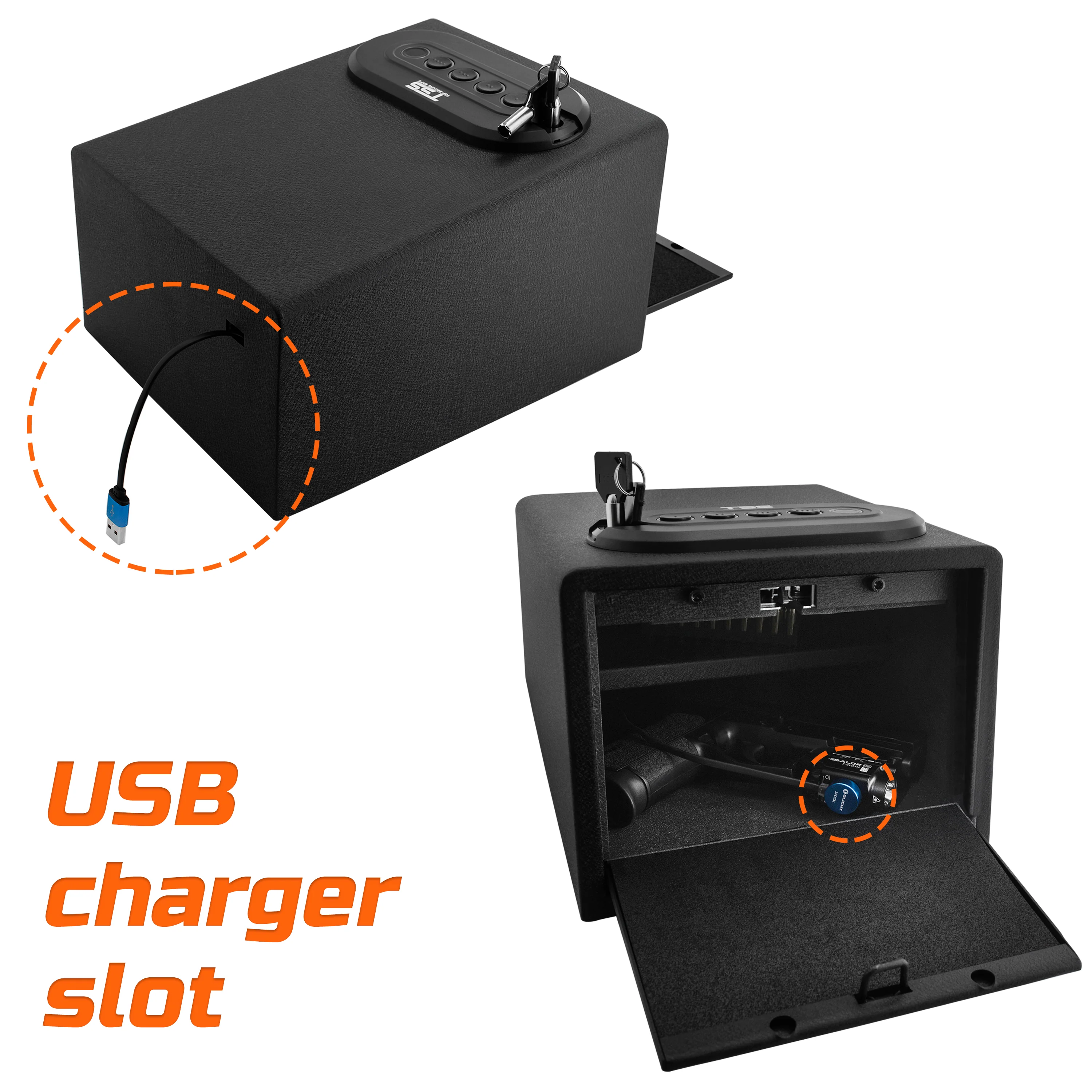 Biometric Safe High Capacity Fingerprint Lock Box Cabinet CaseCache Arsenal 3 Way Quick Access - Image 4