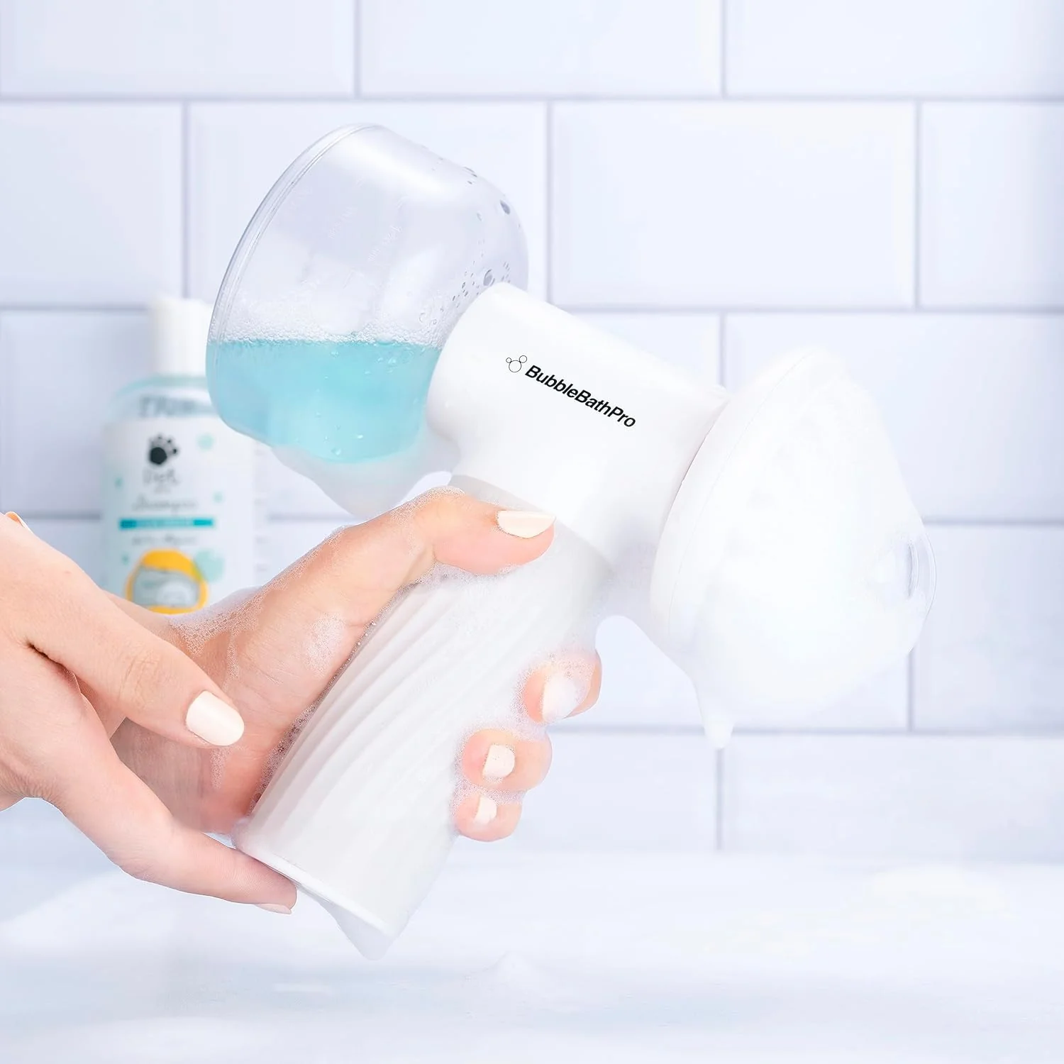 Dog Bath Brush Auto Foam Shampoo Dispenser Soothing Massage Bath Brush Scrubber - Image 8