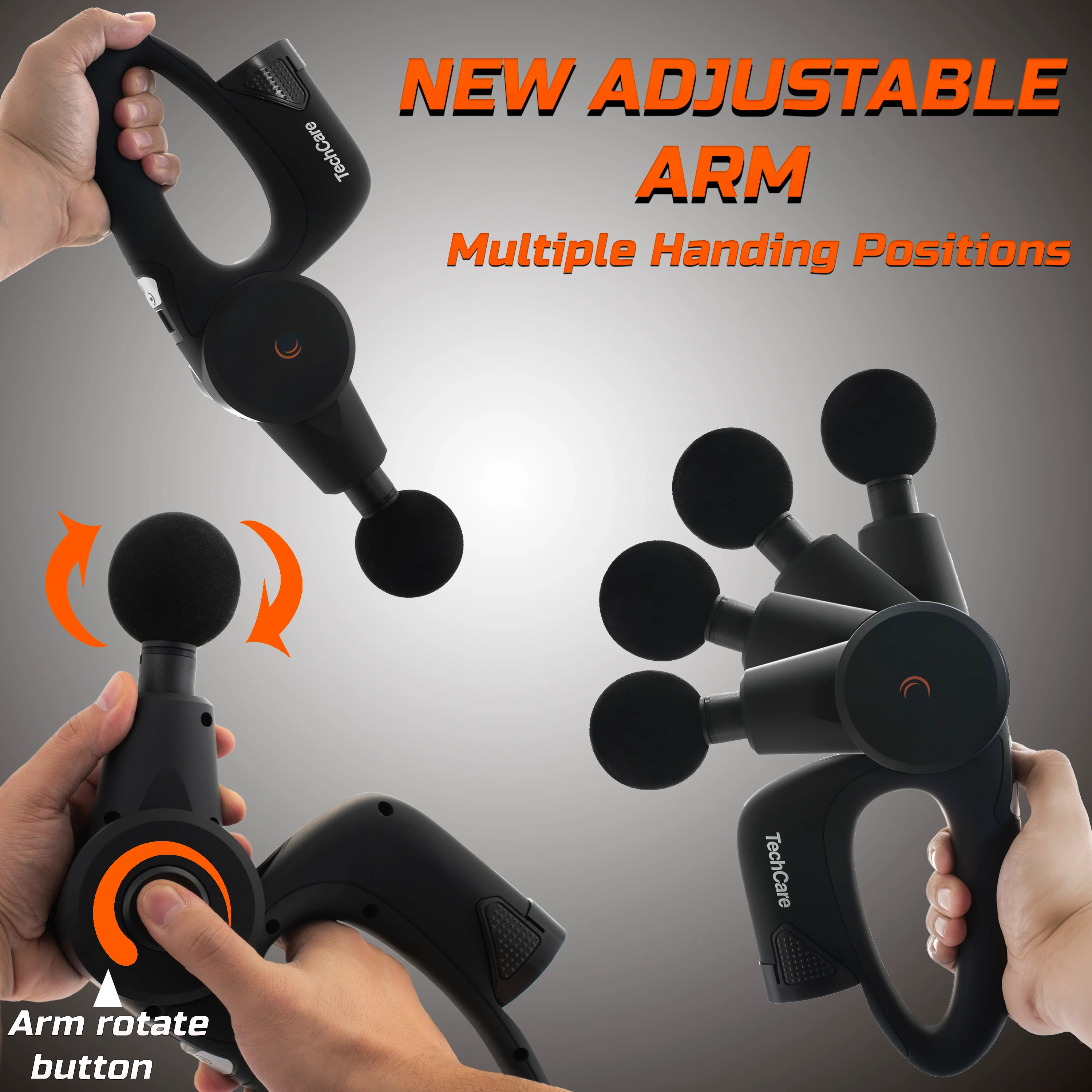 Massage Gun Deep Tissue Percussion Muscle Massager Rechargeable Battery for Athletes Pain Management 15 Speed Levels Upgraded Battery 5 Heads - Image 3