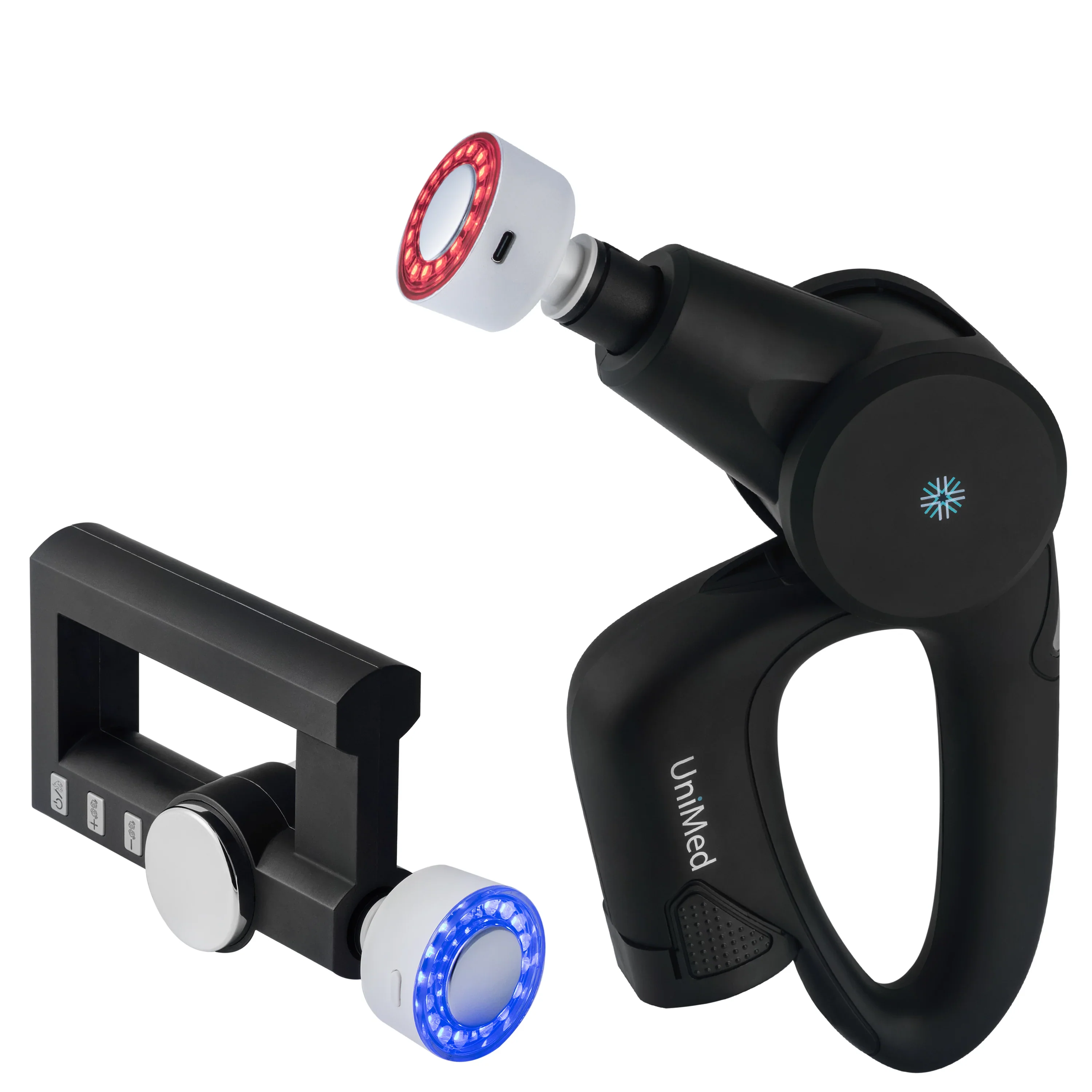 Massager Gun Massage Heads Attachment Red Blue Light Heating Therapy - Image 4