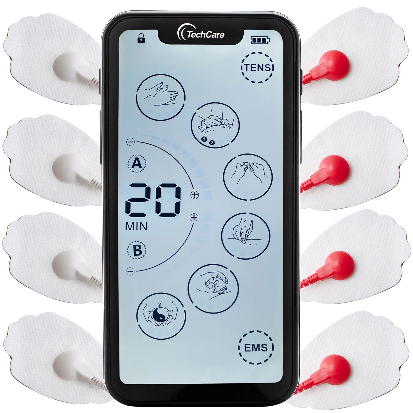 Techcare Touch X Tens Unit Muscle Stimulator Combo Set With Massager Belt Attachment - Image 3