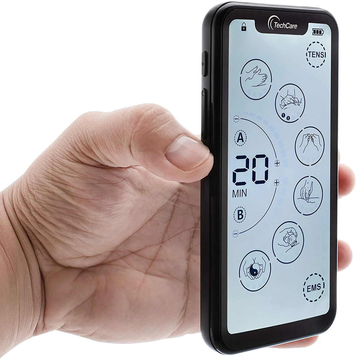 Techcare Touch X Tens Unit Muscle Stimulator Combo Set With Massager Belt Attachment - Image 7