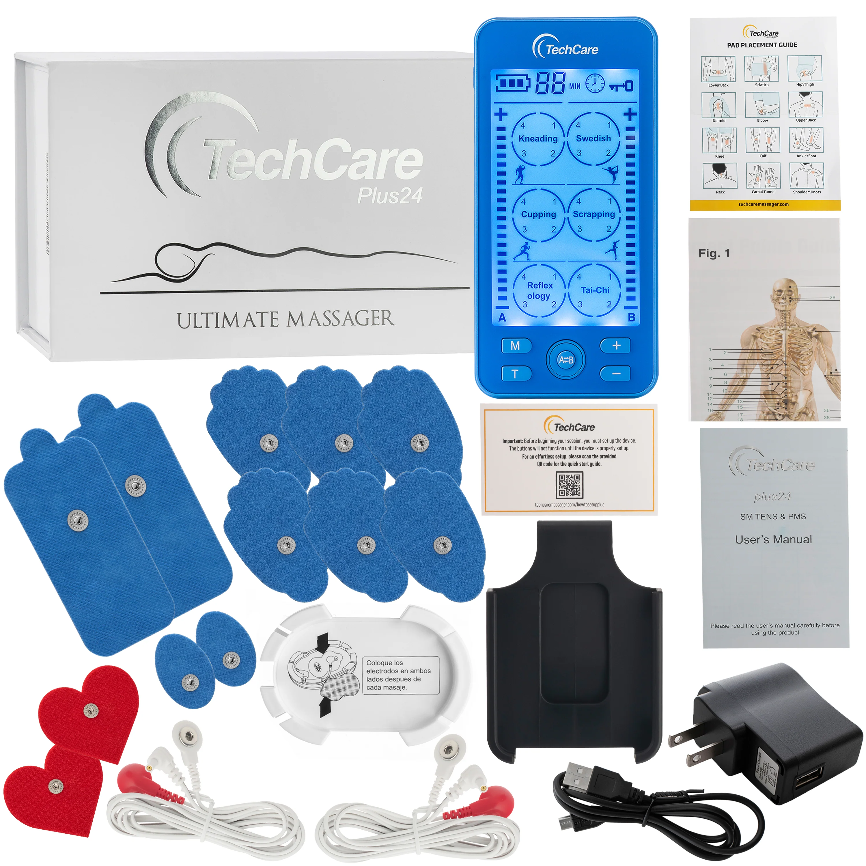 Tens Unit Muscle Stimulator Full Body Massager 24 Massager Modes LifeTime Warranty (BLUE) - Image 6