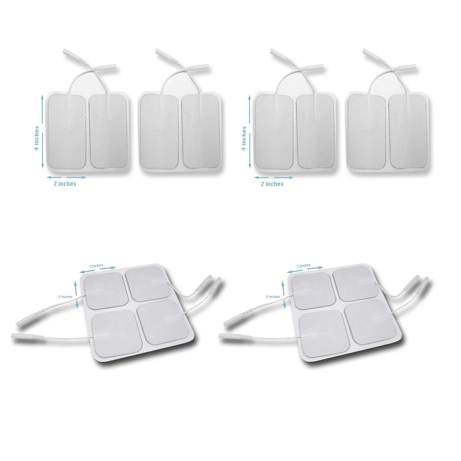 Tens Unit Patches Pads  8 Pieces Large 2 x 4  8 pieces small 2 x 4